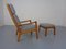 Mid-Century Danish Teak Senator Lounge Chair & Ottoman by Ole Wanscher for Poul Jeppesen, 1960s, Set of 2 3