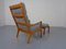 Mid-Century Danish Teak Senator Lounge Chair & Ottoman by Ole Wanscher for Poul Jeppesen, 1960s, Set of 2 4