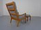 Mid-Century Danish Teak Senator Lounge Chair & Ottoman by Ole Wanscher for Poul Jeppesen, 1960s, Set of 2, Image 4