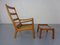 Mid-Century Danish Teak Senator Lounge Chair & Ottoman by Ole Wanscher for Poul Jeppesen, 1960s, Set of 2 17