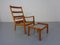 Mid-Century Danish Teak Senator Lounge Chair & Ottoman by Ole Wanscher for Poul Jeppesen, 1960s, Set of 2 16