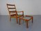 Mid-Century Danish Teak Senator Lounge Chair & Ottoman by Ole Wanscher for Poul Jeppesen, 1960s, Set of 2, Image 16