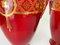 Vase Urnes en Cobalt Rouge avec Poignées en Céramique et Décorations Dorées, Set de 2 9