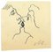 Mino Maccari, The Kiss, Ink Drawing, Mid-20th Century 1