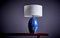 Huge Table Lamp in Blue Ceramic, France, 1960s 6