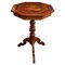 Neoclassical Italian Walnut Inlay Marquetry Octagonal Tripod Side Table, 1950s 1