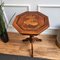 Neoclassical Italian Walnut Inlay Marquetry Octagonal Tripod Side Table, 1950s 3