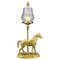 Lámpara de mesa francesa de bronce con escultura de caballo, años 50, Imagen 1