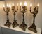 Antique Empire Style Lacquered and Gilded Wood Candlesticks, 1890, Set of 4 5