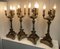 Antique Empire Style Lacquered and Gilded Wood Candlesticks, 1890, Set of 4, Image 5