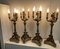 Antique Empire Style Lacquered and Gilded Wood Candlesticks, 1890, Set of 4 2