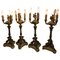 Antique Empire Style Lacquered and Gilded Wood Candlesticks, 1890, Set of 4 13