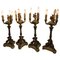 Antique Empire Style Lacquered and Gilded Wood Candlesticks, 1890, Set of 4, Image 13