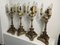 Antique Empire Style Lacquered and Gilded Wood Candlesticks, 1890, Set of 4 1