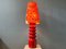 Large Mid-Century Space Age Red Flower Ceramic Table Lamp, 1970s 5