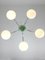 Lustre Mid-Century en Chrome et Opaline, Italie 7