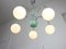 Lustre Mid-Century en Chrome et Opaline, Italie 6