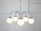 Mid-Century Italian Chrome and Opaline Chandelier 3