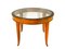 Italian Round Wood and Glass Coffee Table, 1940s 1