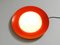 Large Mid-Century Wall or Ceiling Lamp in Glass with Metal Reflector in Red from Kaiser Leuchten, 1950s 4