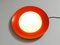 Large Mid-Century Wall or Ceiling Lamp in Glass with Metal Reflector in Red from Kaiser Leuchten, 1950s, Image 4