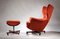 Mid-Century Blofeld 6250 Swivel & Rock Wingchair with Footstool from G Plan, England, 1960s, Set of 2 3