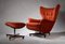 Mid-Century Blofeld 6250 Swivel & Rock Wingchair with Footstool from G Plan, England, 1960s, Set of 2 1