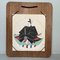 Shōwa Era Druck eines Samurai Kriegers auf Holzplatte, 1950er 1