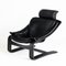 Kroken Armchair in Curved Wood and Leather by Ake Fribytter for Nelo, Sweden, 1980s 2