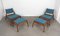 German Lounge Chair with Ottoman in Oak by PGH Erzgebirge, 1960s, Set of 2 5