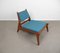 German Lounge Chair with Ottoman in Oak by PGH Erzgebirge, 1960s, Set of 2 9