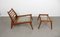 German Lounge Chair with Ottoman in Oak by PGH Erzgebirge, 1960s, Set of 2 32