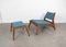 German Lounge Chair with Ottoman in Oak by PGH Erzgebirge, 1960s, Set of 2 1