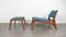 German Lounge Chair with Ottoman in Oak by PGH Erzgebirge, 1960s, Set of 2, Image 2