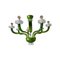 Green Murano Glass Chandelier with Trasparent Rostrato Boubeches from Simoeng, Image 1