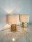 Lampade da tavolo in ottone e tessuto, Italia, anni '70, set di 2, Immagine 5