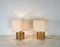 Italian Table Lamps in Brass and Fabric, 1970s, Set of 2 3