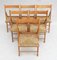 Vintage French Beech Folding Chairs, 1970s, Set of 6 9