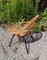 Sedia da giardino vintage con struttura in tubo di metallo nero e scocca in bambù, anni '60, Immagine 3