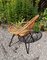 Vintage Garden Chair with Black Painted Metal Pipe Frame and Bamboo Seat Shell, 1960s 3