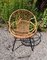 Vintage Garden Chair with Black Painted Metal Pipe Frame and Bamboo Seat Shell, 1960s 1
