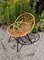 Vintage Gartenstuhl mit Gestell aus schwarz lackiertem Metallrohr und Sitzschale aus Bambus, 1960er 2