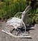 Vintage Garden Swing Chair with Decorated White Painted Metal Frame, 1970s 3