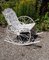 Vintage Garden Swing Chair with Decorated White Painted Metal Frame, 1970s 6