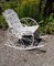 Vintage Garden Swing Chair with Decorated White Painted Metal Frame, 1970s, Image 6