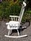 Vintage Rocking Chair with High Back in White Painted Beech, 1970s, Image 6