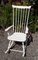 Rocking Chair Vintage avec Haut Dossier en Hêtre Peint en Blanc, 1970s 2