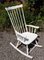 Vintage Rocking Chair with High Back in White Painted Beech, 1970s, Image 3
