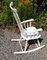 Vintage Rocking Chair with High Back in White Painted Beech, 1970s 4