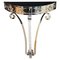 Art Deco Demi-Lune Console Table in Nickel-Plated Metal and Glass, 1930 1